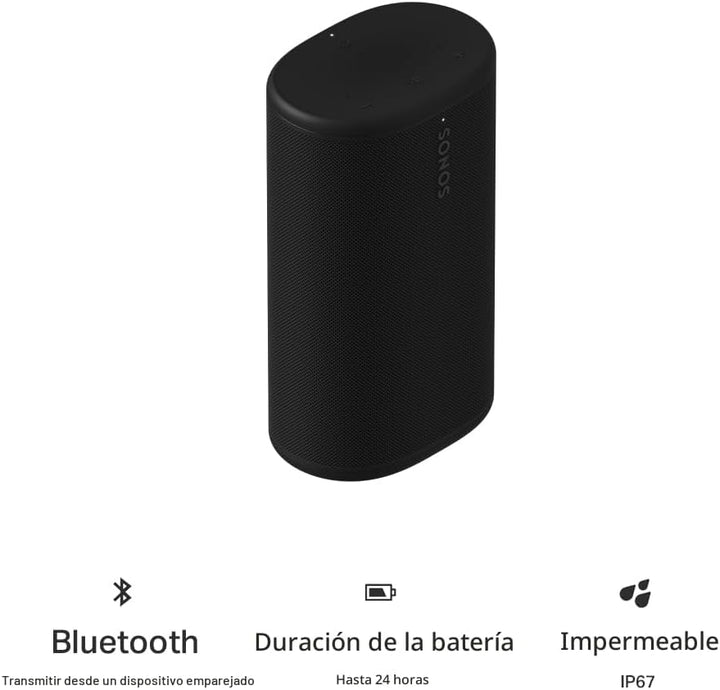 Sonos Play - Altavoz Bluetooth portátil con WiFi, Alexa, batería de...