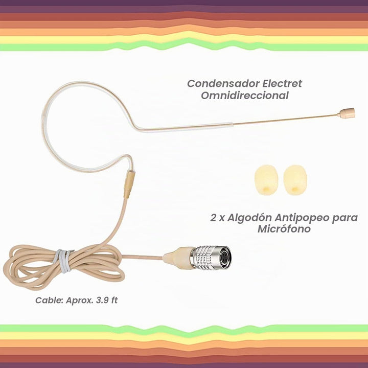 XGWTH Micrófono para auriculares de un solo oído, condensador para...
