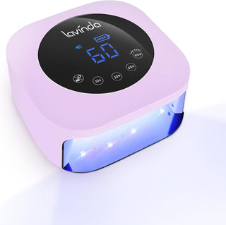 Lavinda Lámpara LED de uñas de 54 W, recargable e inalámbrica, luz...