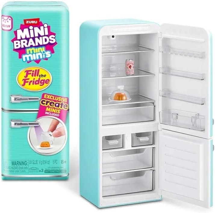 ZURU Mini Minis Refrigerador + 3 Cápsulas, Set para Llenar el Refri...