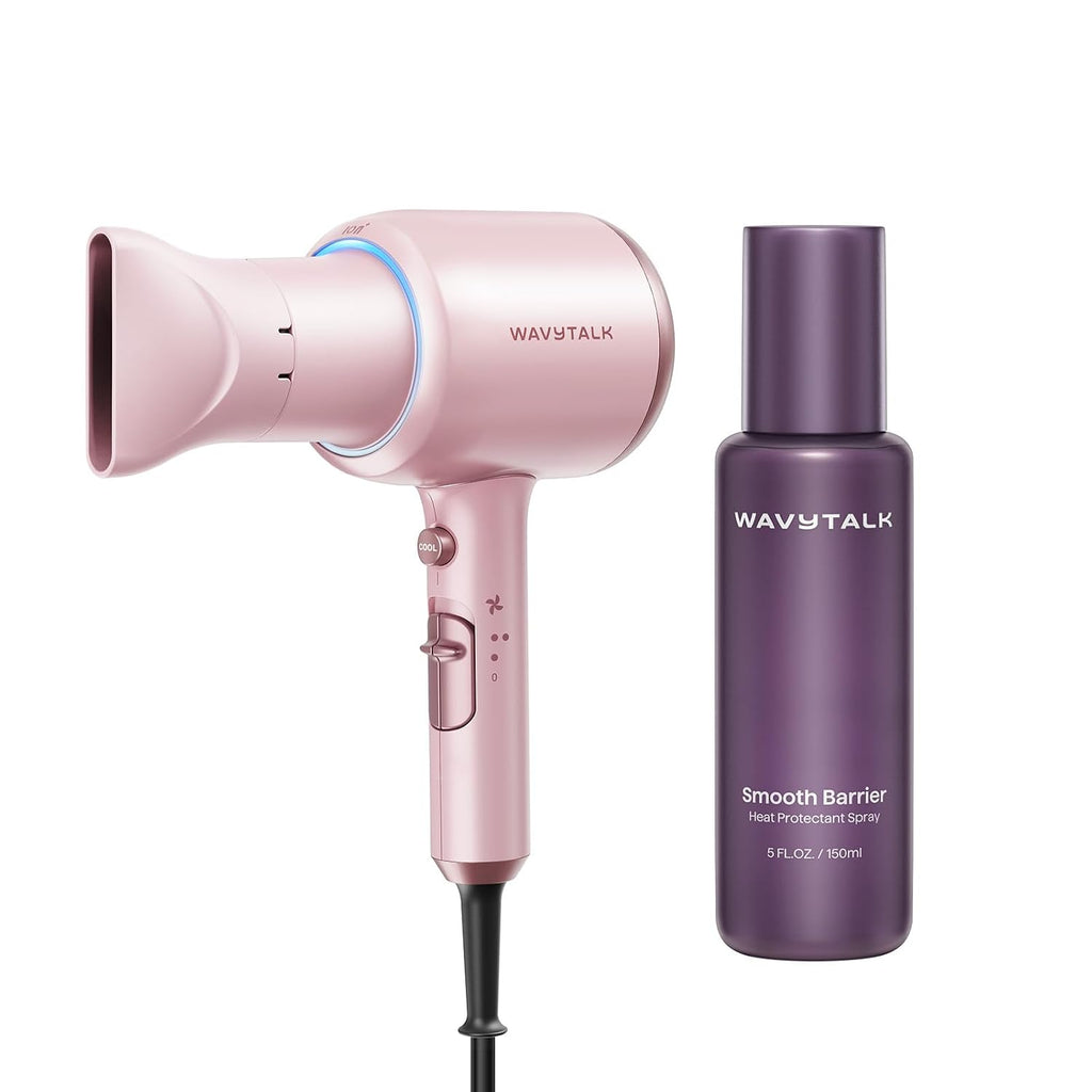 Wavytalk Secador de pelo iónico soplado y spray protector de calor para cabello 5 fl oz