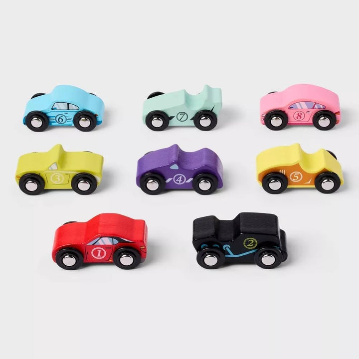 Giggle Scape - Juego de autos de madera - 8 autos