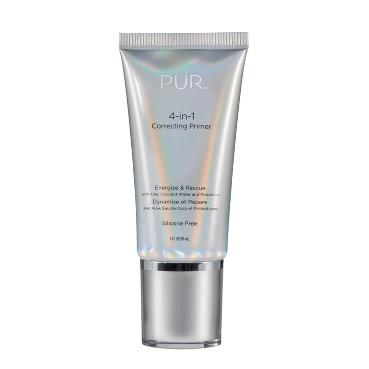 PÜR MINERALS Base correctora 4 en 1, reductor de poros, base de maq...
