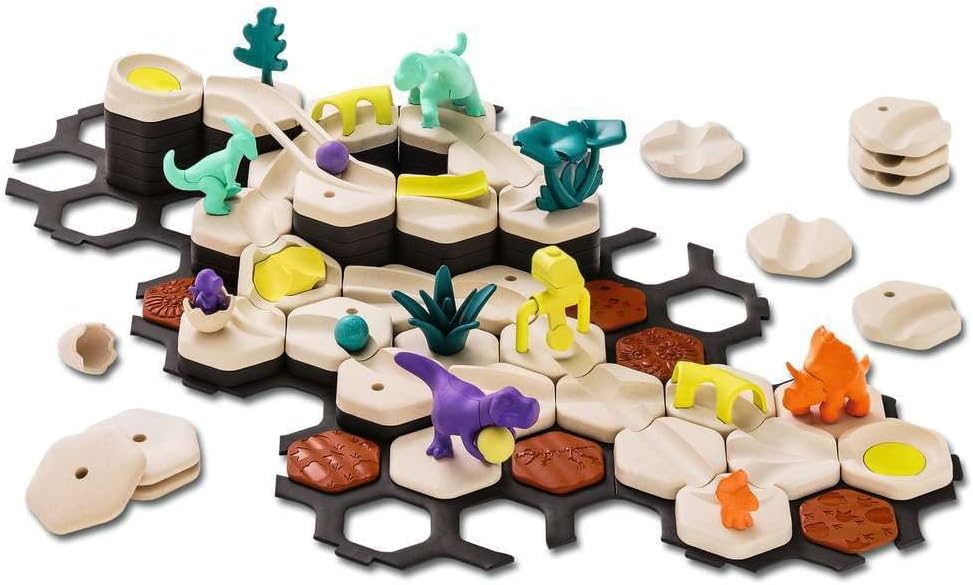 Ravensburger GraviTrax Junior Starter Set L Dino 24586 - Carrera de mármol extensible para niños, hecha de materiales respetuosos con el medio ambiente con mundos temáticos, juguete educativo y de