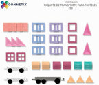 Connetix Azulejos Magnéticos Paquete de Transporte Pastel, 50 Piezas