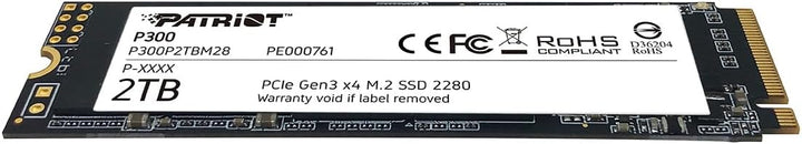 Patriot P300 M.2 PCIe Gen 3 x4 2TB SSD de Bajo Consumo de Energía