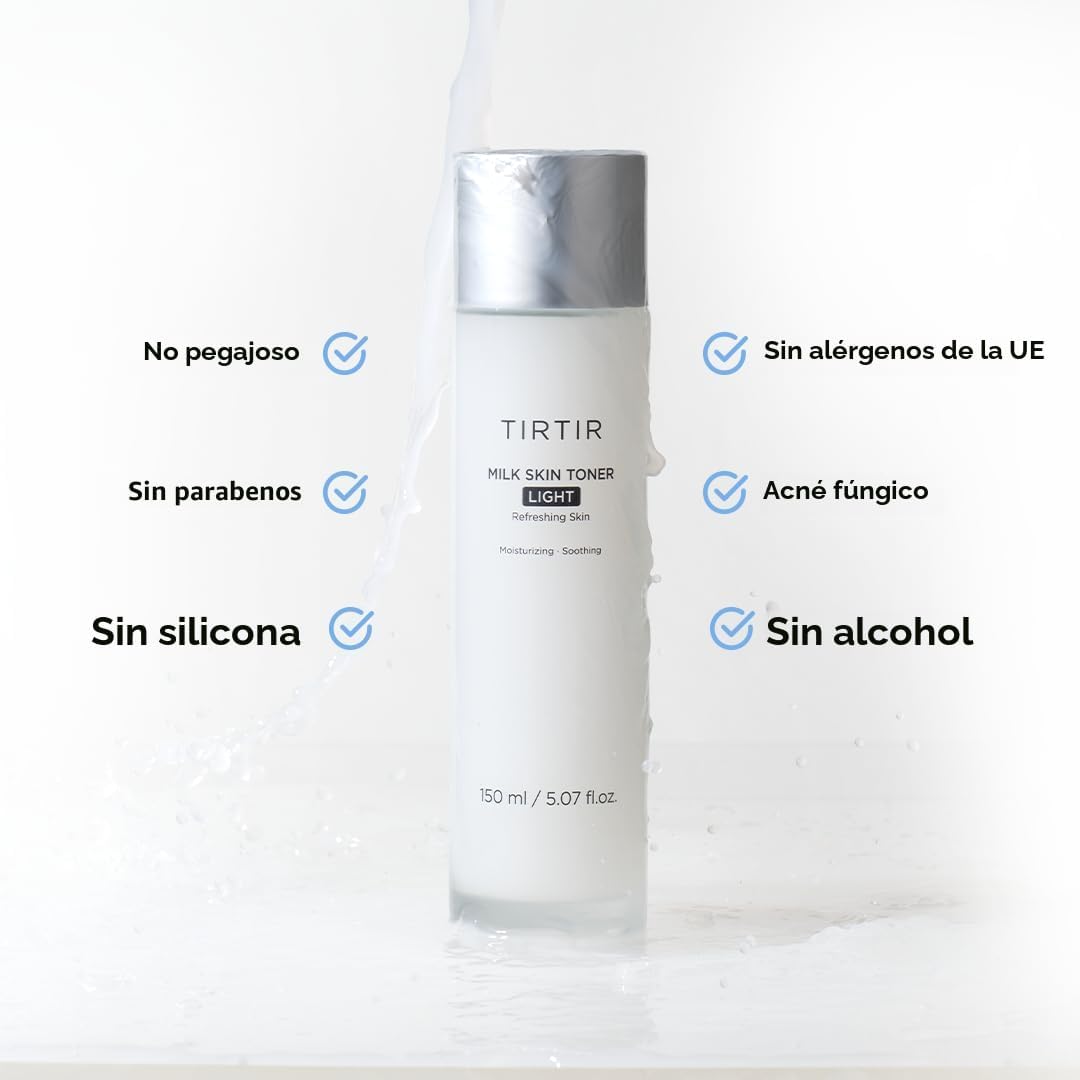 TIRTIR Milk Skin Toner Light | Hidratación instantánea con 4% de ni...