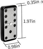 Bucher&Rossini Juego de dominó de superficie de metal doble 6 – Juego de dominó clásico negro con superficie de metal plateado, juego de dominó para adultos y niños, regalo ideal para jugadores de dominó o noche de juegos familiares