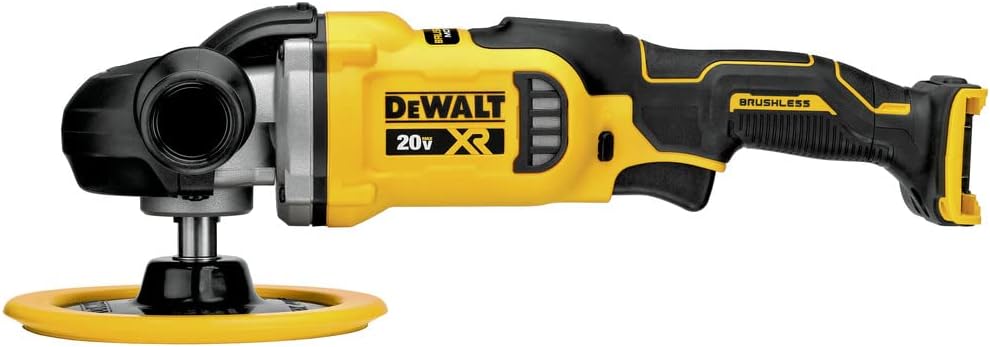 DEWALT Pulidora inalámbrica 20V MAX* XR, rotativa, velocidad variable, 7 pulgadas, 180 mm, solo herramienta (DCM849B)