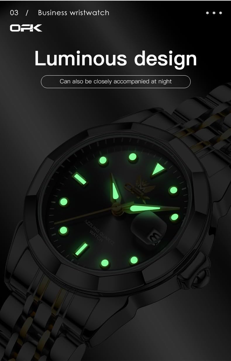 OPK Reloj de pulsera para mujer de acero inoxidable para mujer