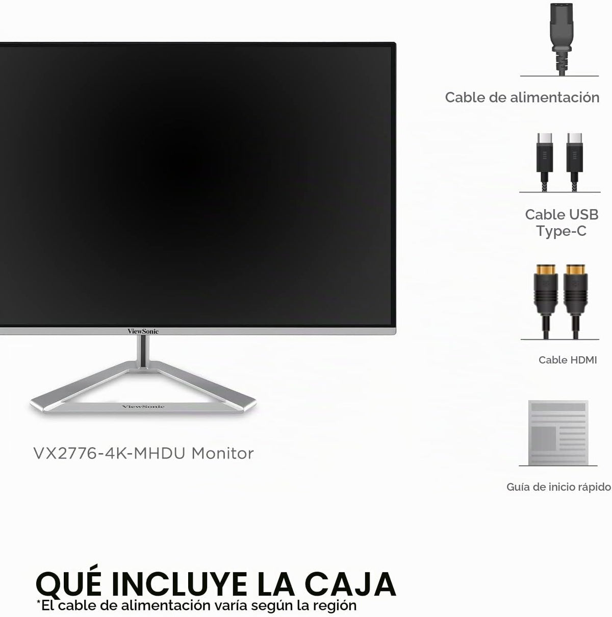ViewSonic VX2776-4K-MHDU Monitor 4K de 27 pulgadas, IPS con USB-C d...