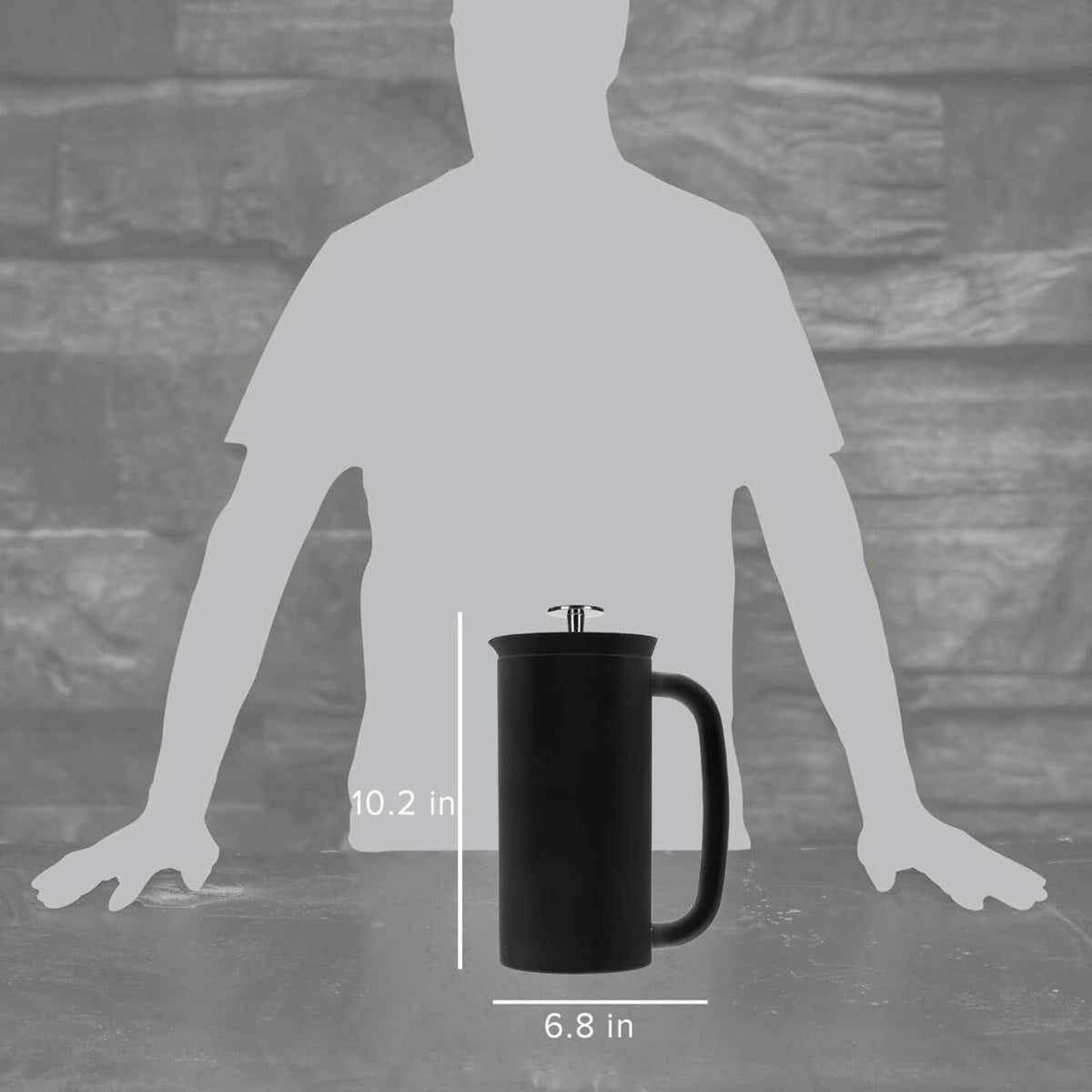 ESPRO P7 Prensa francesa, 32 onzas, negro mate, cafetera de acero