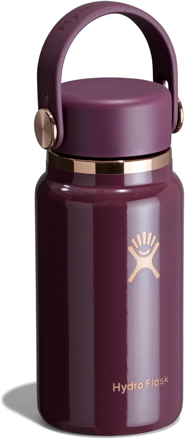Hydro Flask Micro Bottle - Mini frasco aislado a prueba de fugas para bolso o bolsillo en 6.7 onzas de bayas de invierno brillante