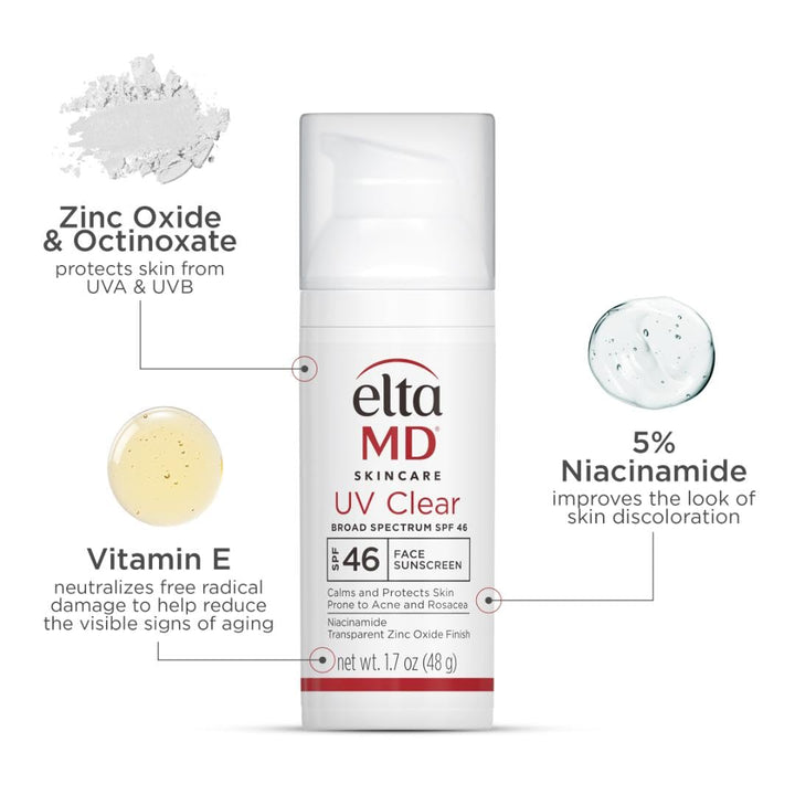 EltaMD UV Clear Face Sunscreen SPF 46, Oil-Free Sunscreen with Zinc...