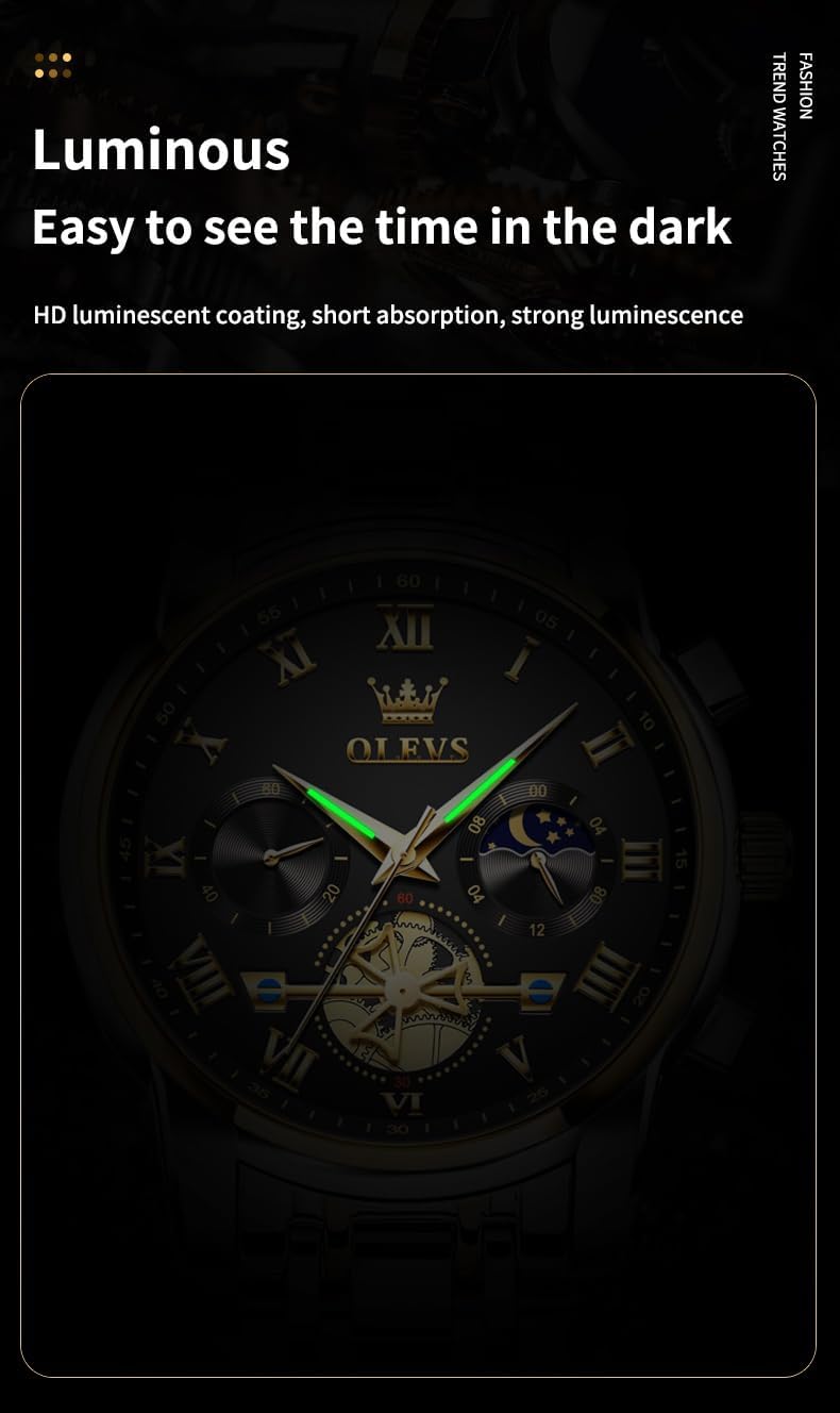 OLEVS Reloj para Hombres Clásico de Negocios en Acero Inoxidable Reloj para Hombre