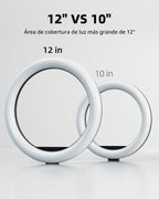 TODI Anillo de luz RGB de 12 pulgadas con soporte de trípode de 63 pulgadas, 3 modos CCT y 39 modos de color. Anillo de luz para selfie con soporte, 2 en 1 luz LED con mando a distancia para selfie
