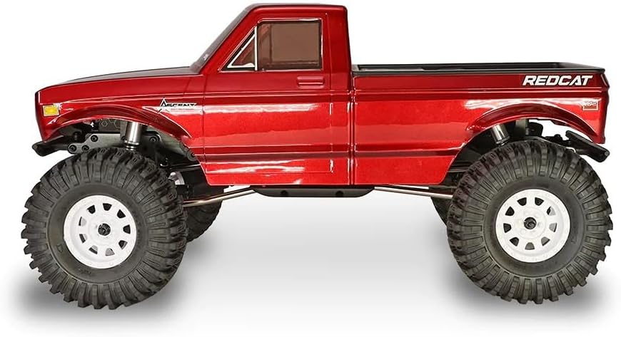 Redcat Ascent 1/10 Escala Rock Crawler – Camión de sendero RC 4WD de alto par con ejes de portal, electrónica impermeable, lista para LiPo, RTR – Escalador de rocas con control remoto de grado aficionado (rojo)