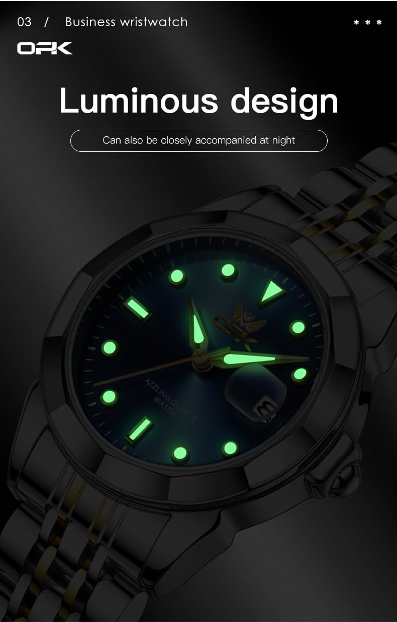 OPK Reloj de pulsera para mujer de acero inoxidable para mujer