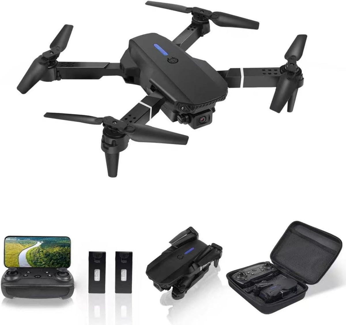 Drone con cámara 1080P HD, FPV Mini Drone plegable para adultos (negro)