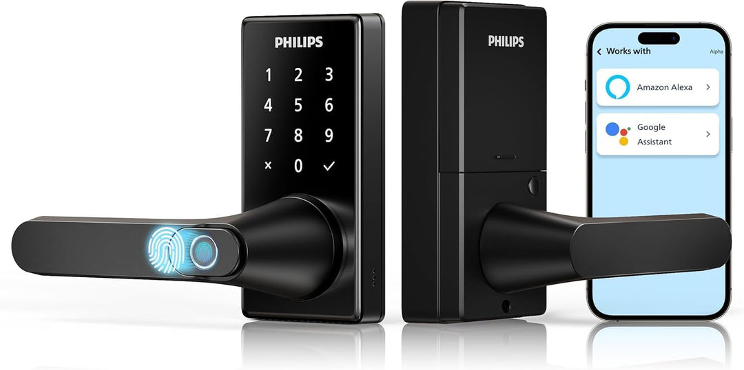 Philips Cerradura de puerta inteligente Wi-Fi con asa, cerradura de...