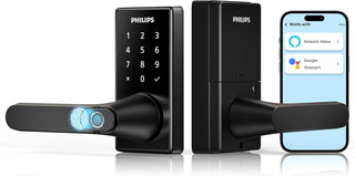 Philips Cerradura de puerta inteligente Wi-Fi con asa, cerradura de...