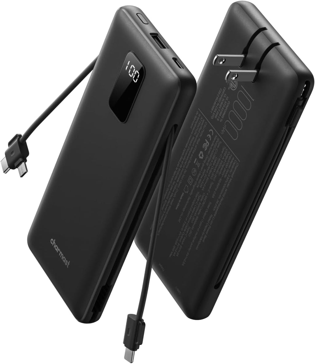 charmast Banco portátil 10000mAh del poder del cargador con el enchufe
