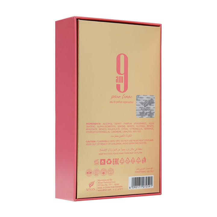 Afnan 9 AM Pour Femme Eau De Parfum, 3.4 Fl. Oz