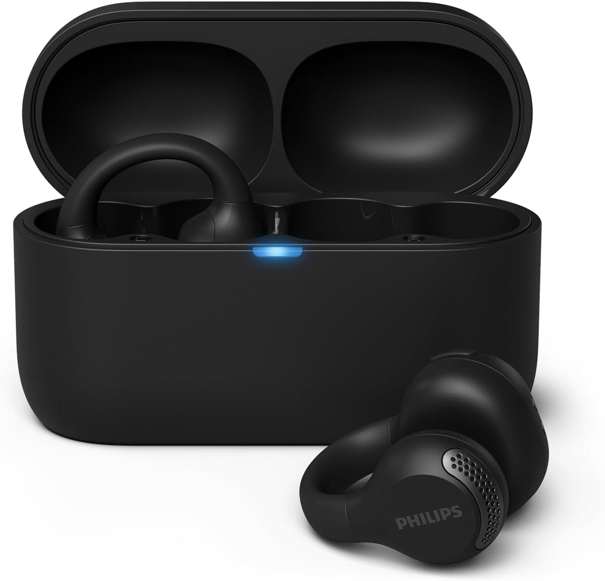 PHILIPS Q2000 Auriculares TWS estilo orejera, 28 horas de tiempo de reproducción, llamadas claras, IPX4 resistentes al sudor, color negro