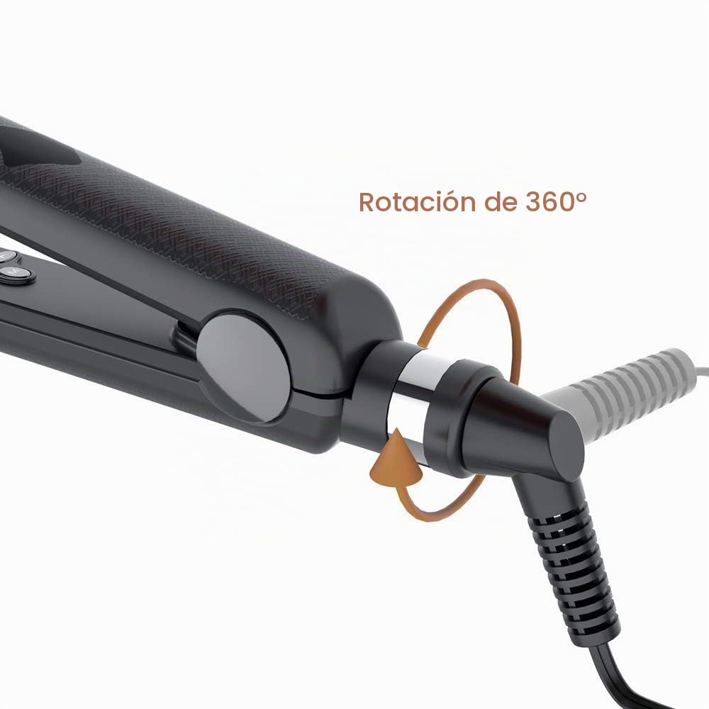 Alisador de pelo de queratina para cabello rizado, plancha plana an...