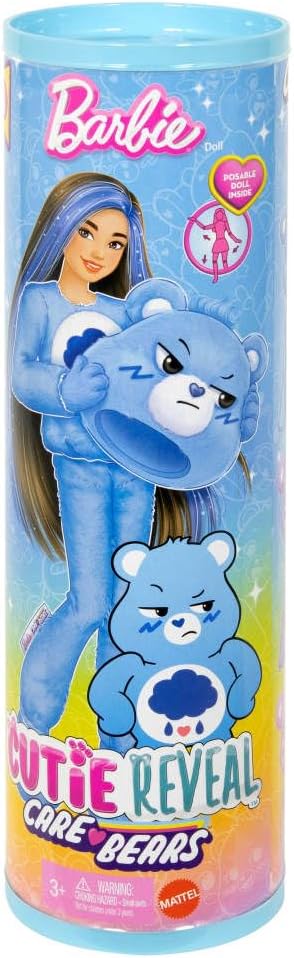 Barbie Cutie Reveal Care Bears Series - Muñeca y accesorios con disfraz de Oso Gruñón
