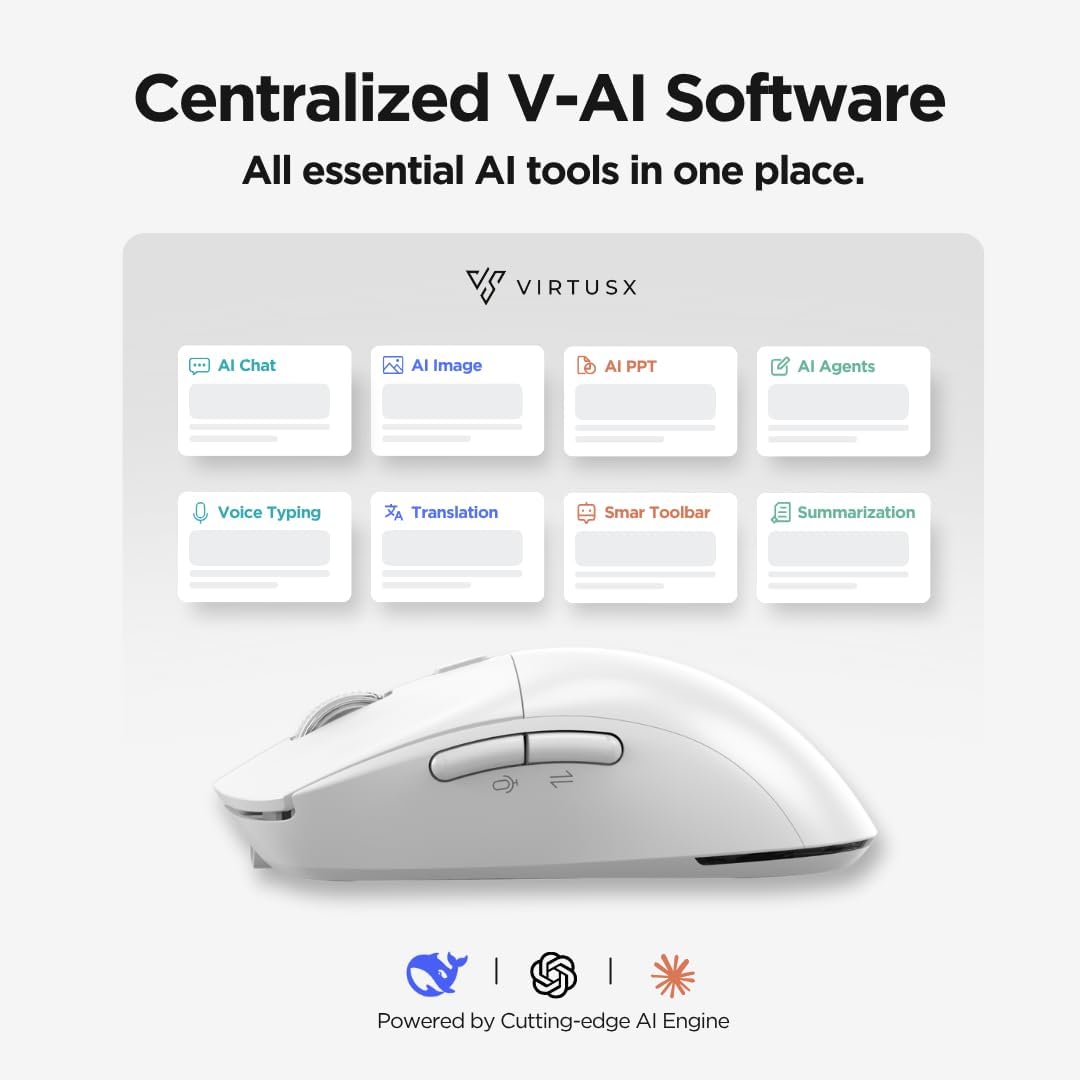 Virtusx Jethro AI Mouse - Grabadora de voz y audio para conferencia...