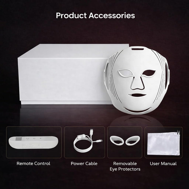 Máscara de terapia de luz roja para cara, máscara facial LED para t...