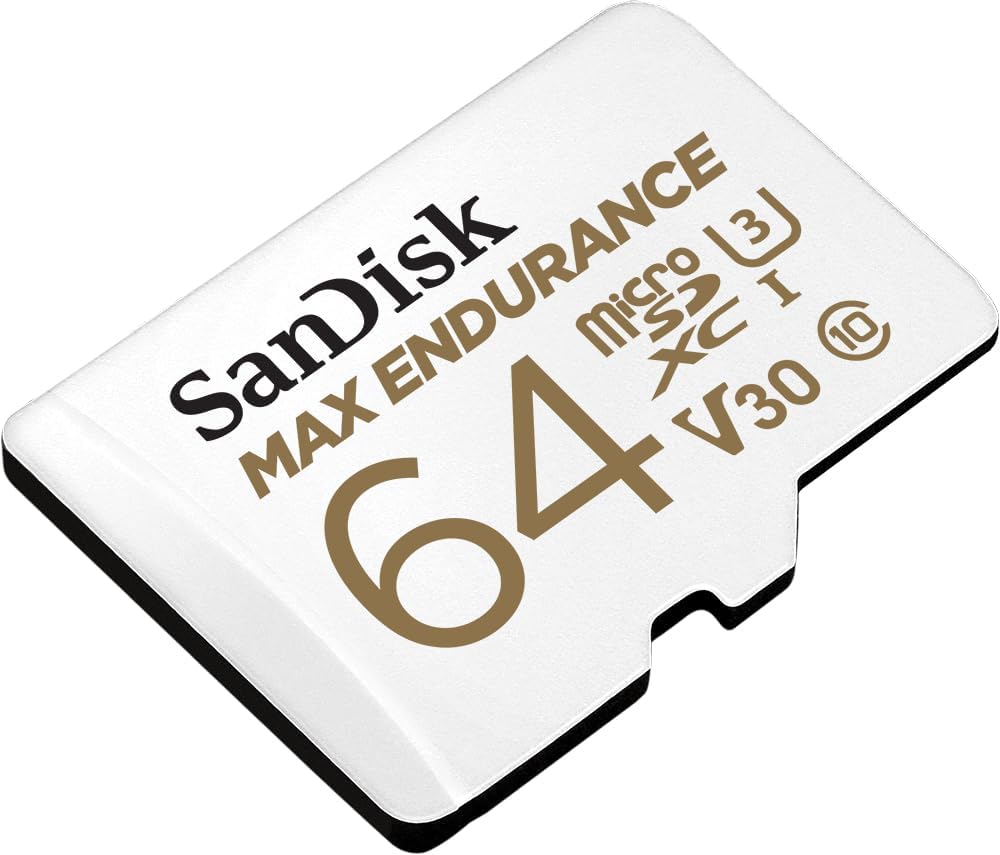 SANDISK Tarjeta microSDXC de resistencia máxima de 64 GB con adaptador para