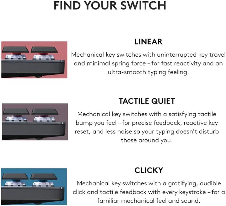 Logitech MX Mechanical - Teclado inalámbrico, iluminado, de alto re...