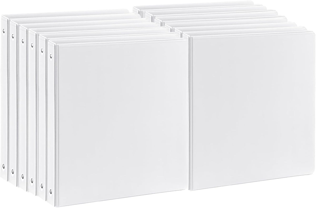 Carpeta duradera de 3 anillos de 1 pulgada, carpetas de anillos redondos de 1 pulgada con 2 bolsillos interiores, carpetas básicas de 1 pulgada, sin PVC, cubierta transparente de 1 pulgada, capacidad para papel de 8.5 x 11 pulgadas para oficina, escuela