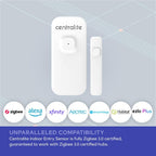 Centralite Sensor de entrada interior con batería recargable | Sensor inteligente de ventana de puerta de casa | Compatible con Zigbee 3.0 | Alarma de seguridad inalámbrica | Compatible con