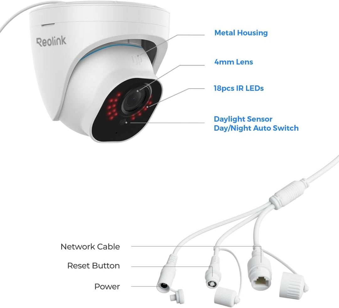 REOLINK Sistema de Cámara de Seguridad con Cable 4K para Exteriores...