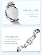 OLEVS Reloj para Mujer Plateado de Acero Inoxidable Elegante Analógico Lúmenes Visibles
