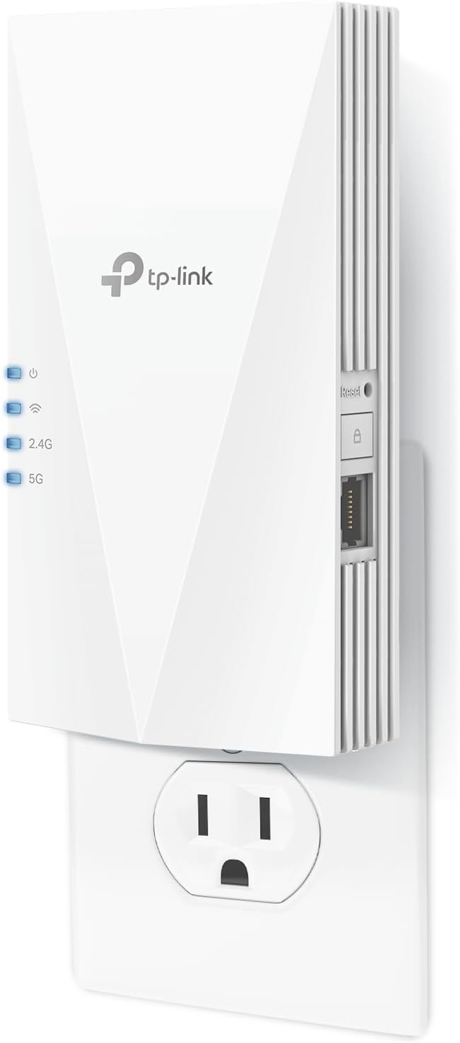 TP-Link AX1500 Extensor WiFi Amplificador de Internet (RE500X), Extensor de Alcance WiFi 6 Cubre hasta 1500 pies cuadrados y 25 dispositivos, Banda Dual, Modo AP con Puerto Gigabit, Configuración por