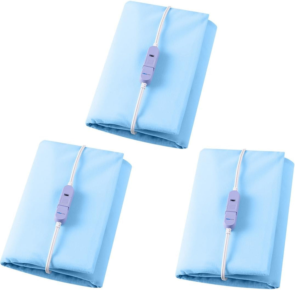 Boncare® Almohadilla térmica eléctrica de vinilo grande para cuello, hombros y espalda sin apagado automático, niveles de calor bajos y altos, almohadilla térmica impermeable con funda lavable (12 x 24 pulgadas, paquete de 3)