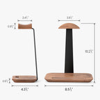 UPERGO Soporte para auriculares de nogal, soporte de auriculares de madera para escritorio, soporte universal para auriculares con base de almacenamiento para juegos, Airpod max, Bose, Razer