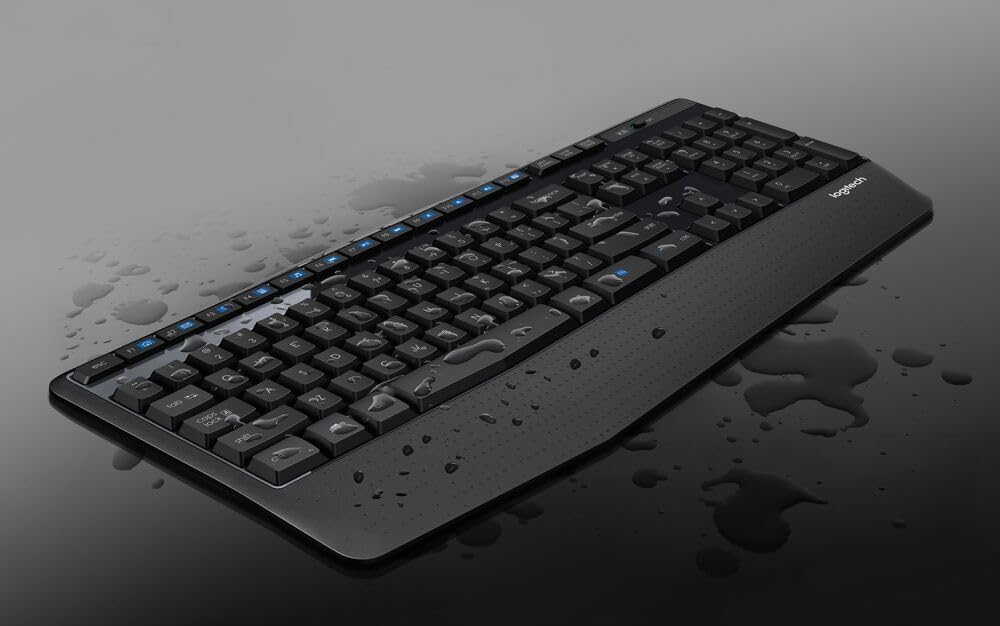 Logitech Teclado inalámbrico K345 - Teclado de tamaño completo con...
