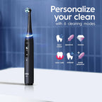 Oral-B iO Series 8 Cepillo de dientes eléctrico con 2 cabezales de cepillo de repuesto, violeta ametrina