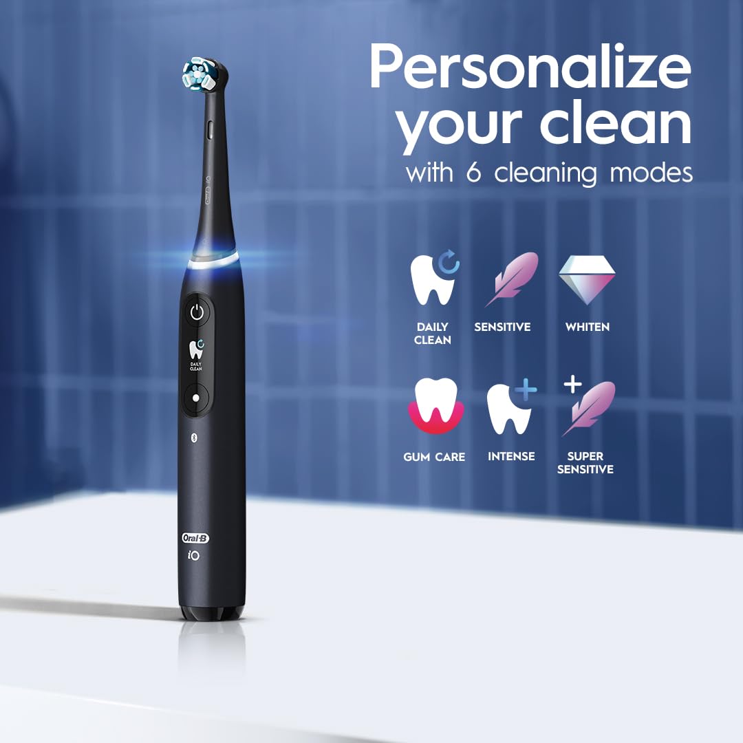 Oral-B iO Series 8 Cepillo de dientes eléctrico con 2 cabezales de cepillo de repuesto, violeta ametrina