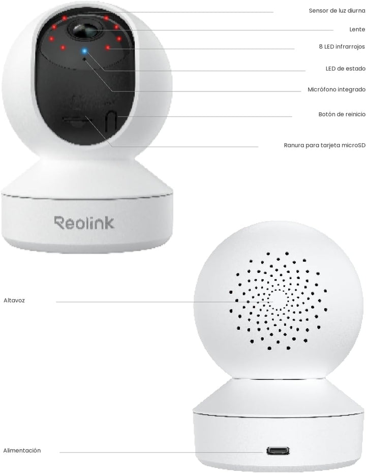 REOLINK Cámara interior 2K, E1 Plug-in 2.4G WiFi cámara de segurida...