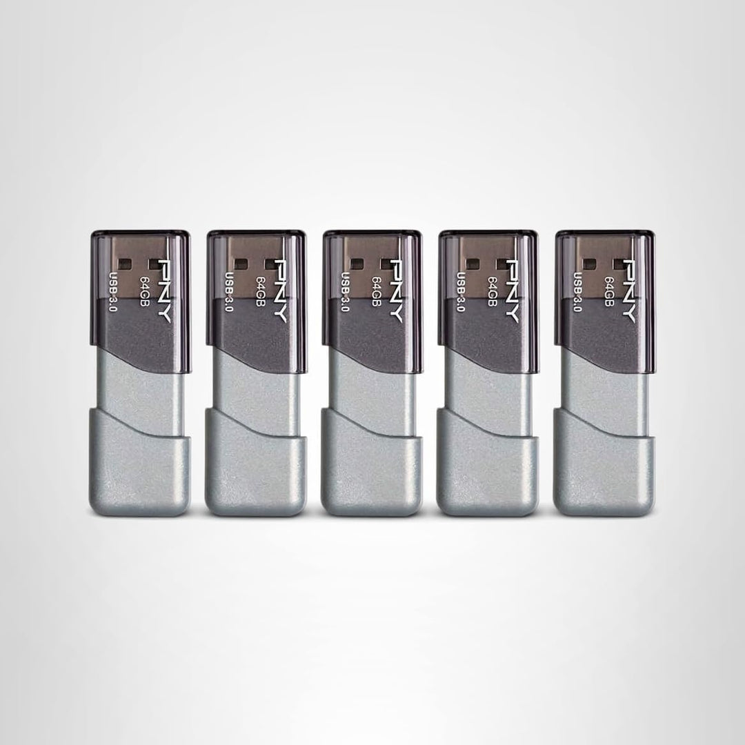 PNY Unidad flash USB 3.0 Turbo Attaché 3 de 64 GB, color plateado (...