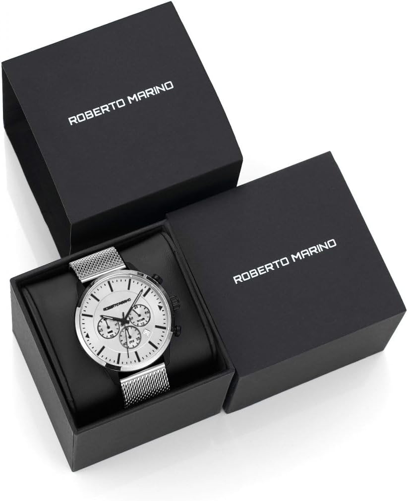 RM3435 Reloj de pulsera de lujo para hombre – Cuarzo japonés de acero inoxidable azul, resistente al agua 3 ATM – Relojes de vestir elegantes para hombre, diseño vintage, ideal como reloj para hombre