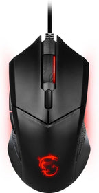 msi Clutch GM08 - Mouse para juegos, 4200 DPI, sensor óptico, 3 pesos ajustables, iluminación LED roja, diseño simétrico