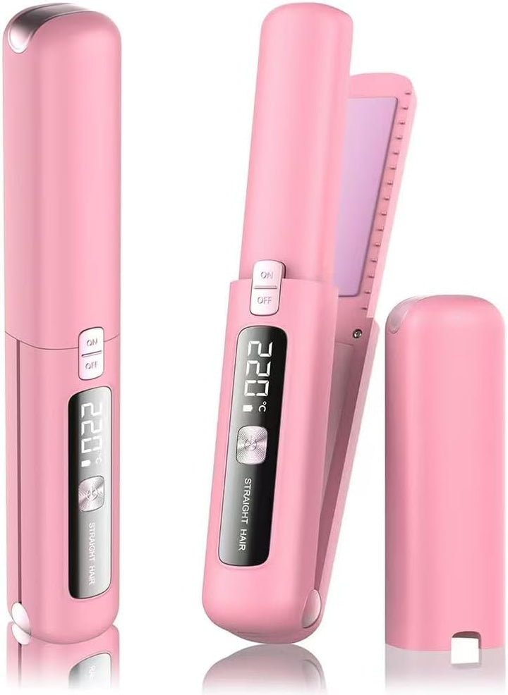 Cordless Hair Straightener and Curler 2 in 1, Mini, Lightweight and...