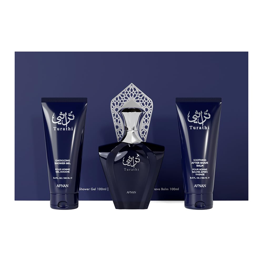 Set de regalo Turathi Homme Blue de Afnan \u2013 Eau De Parfum + Ge...